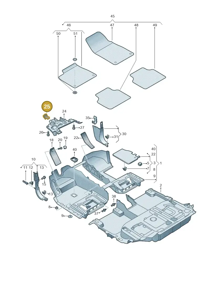 1H0937083 — Volkswagen Touareg (2017-2023) diagram 439863000, position 25