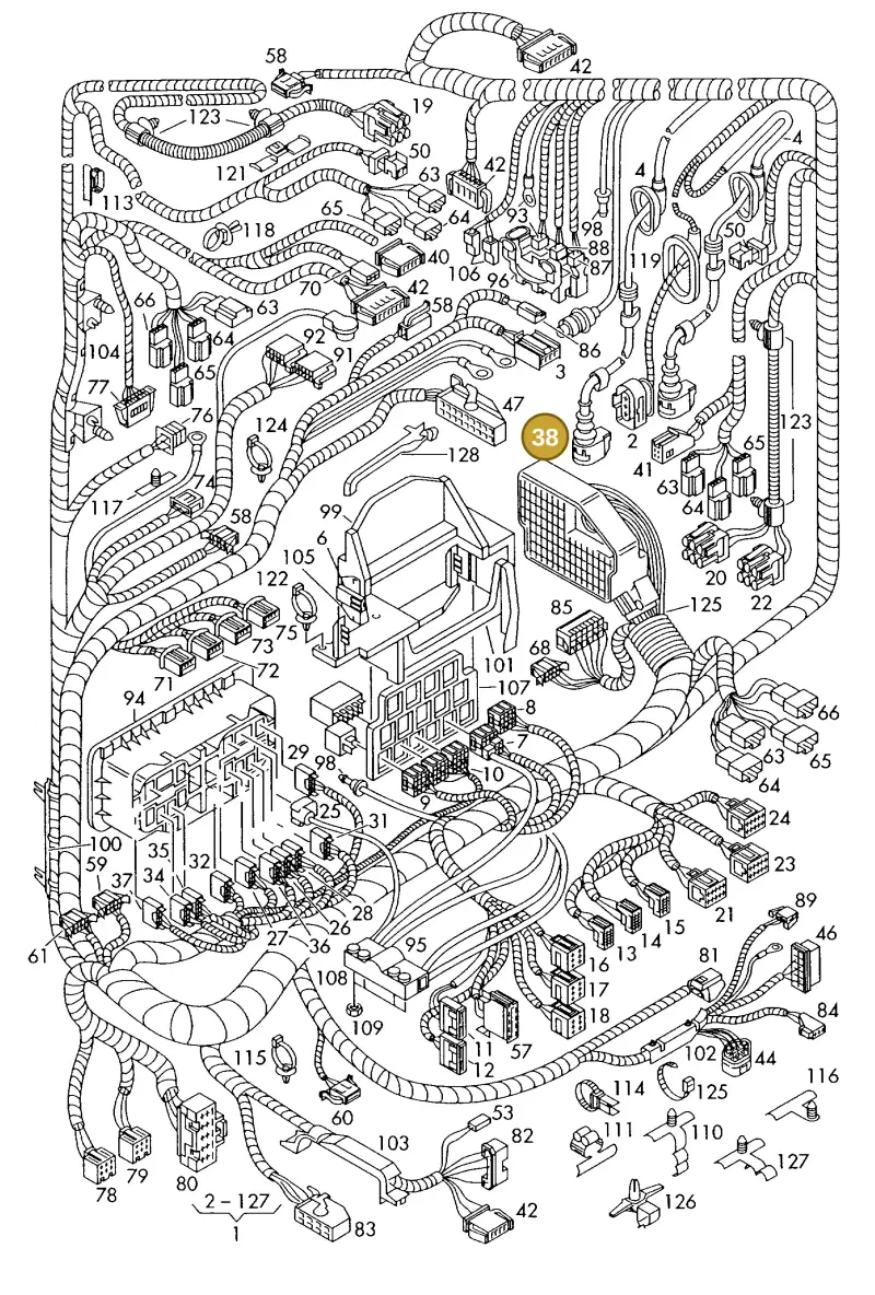 1H0937530 — Volkswagen Polo (2008-2009) diagram 225971850, position 38