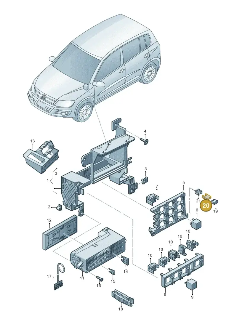 1H0937530 — Volkswagen Tiguan 4Motion (2011-2018) diagram 719937100, position 20