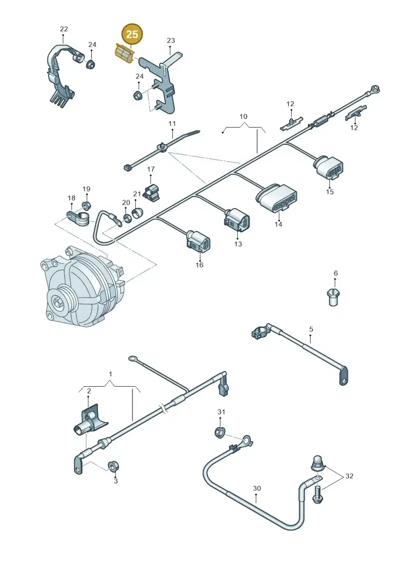 1H0971615AB — Audi Q3 1.4 (2016-) diagram 728972000, position 25