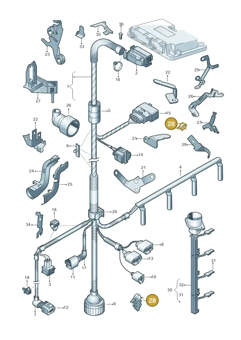 1H0971847A — Skoda ROOMSTER               06> (2006-) diagram 225971150, position 28
