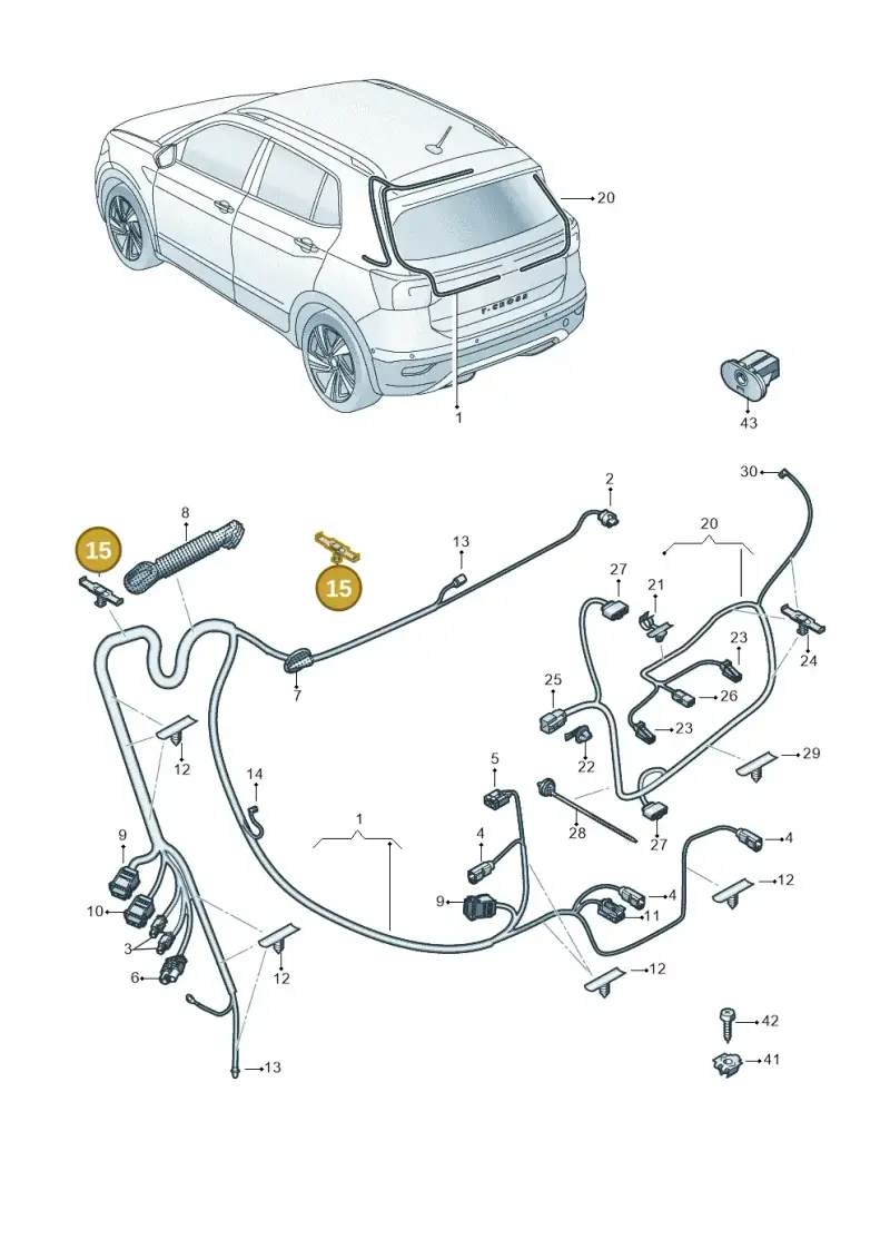 1H0971848AB — Volkswagen T-Cross 1,0 (2018-2024) diagram 587972050, position 15