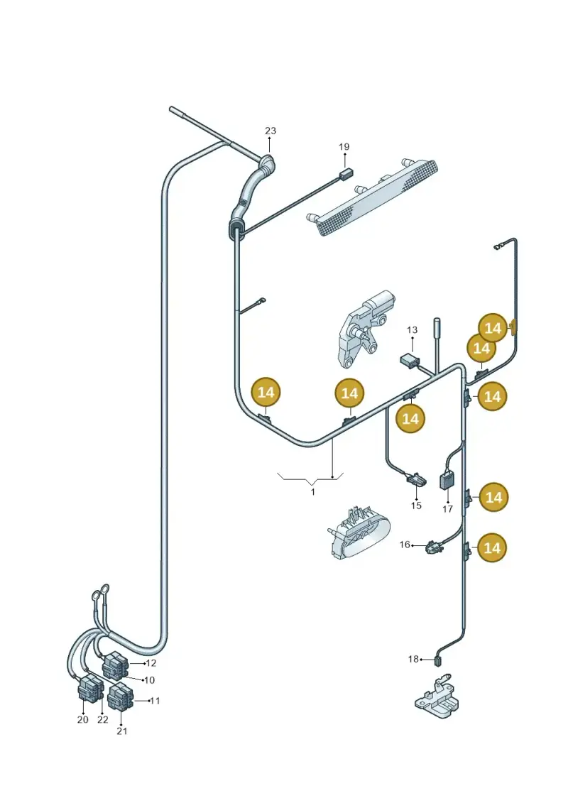 1H0971848AF — Volkswagen Transp. caravelle (2008-2009) diagram 410972820, position 14