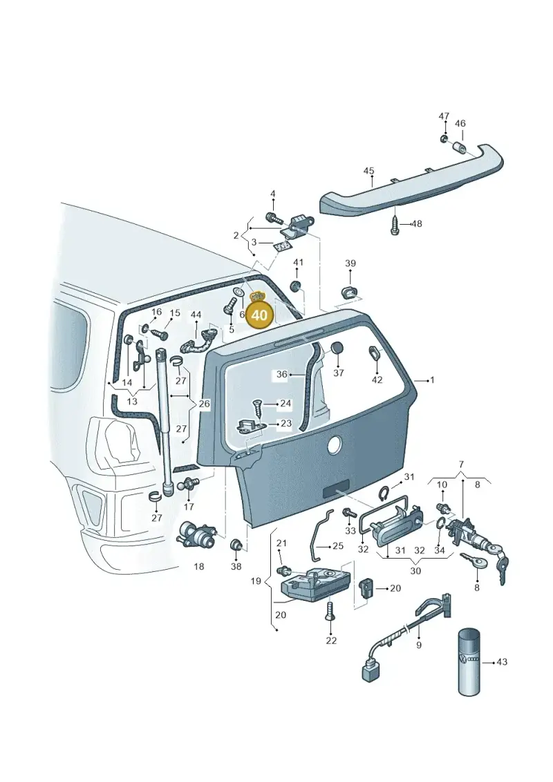 1H0971908E — Volkswagen POLO (1999-2001) diagram 240827200, position 40