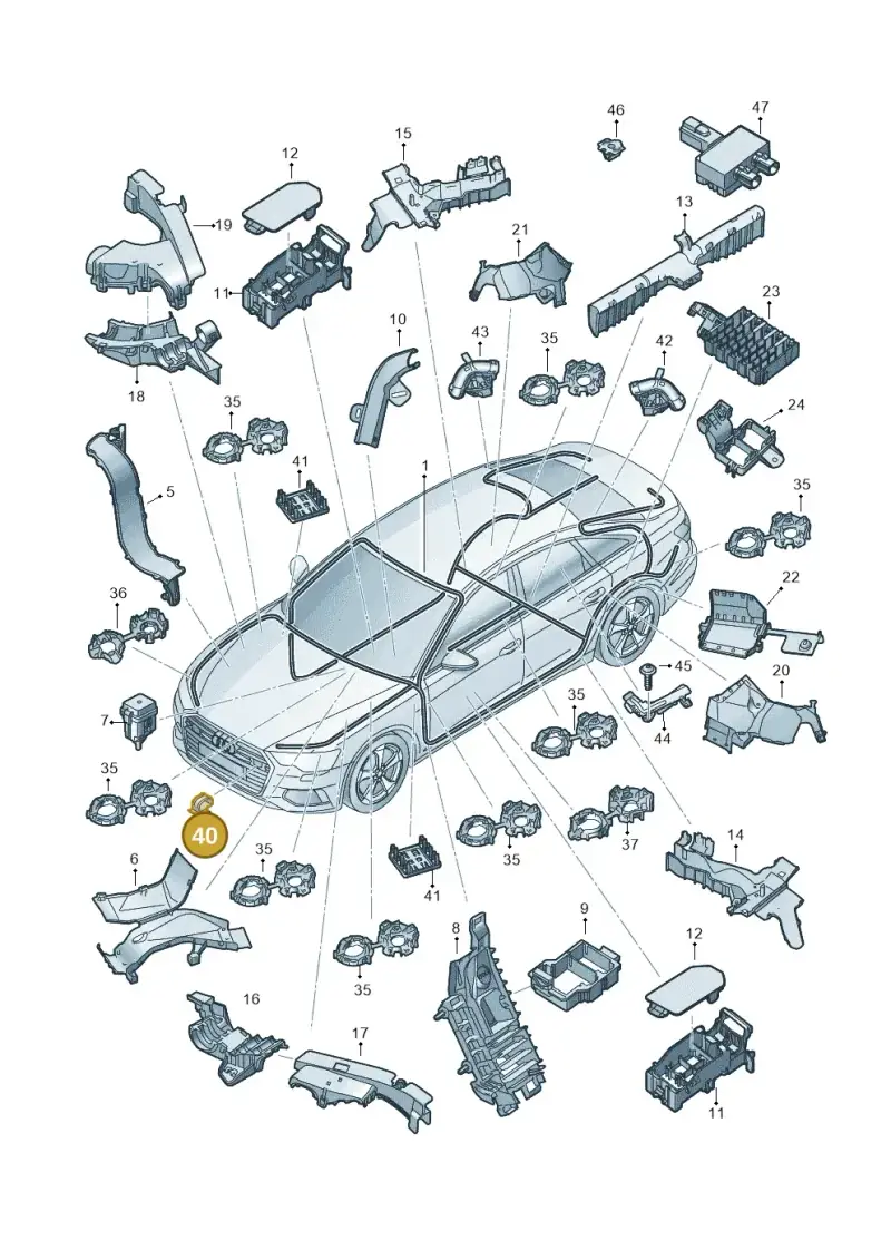 1H0971939 — Audi A6 (2018-2025) diagram 430971800, position 40