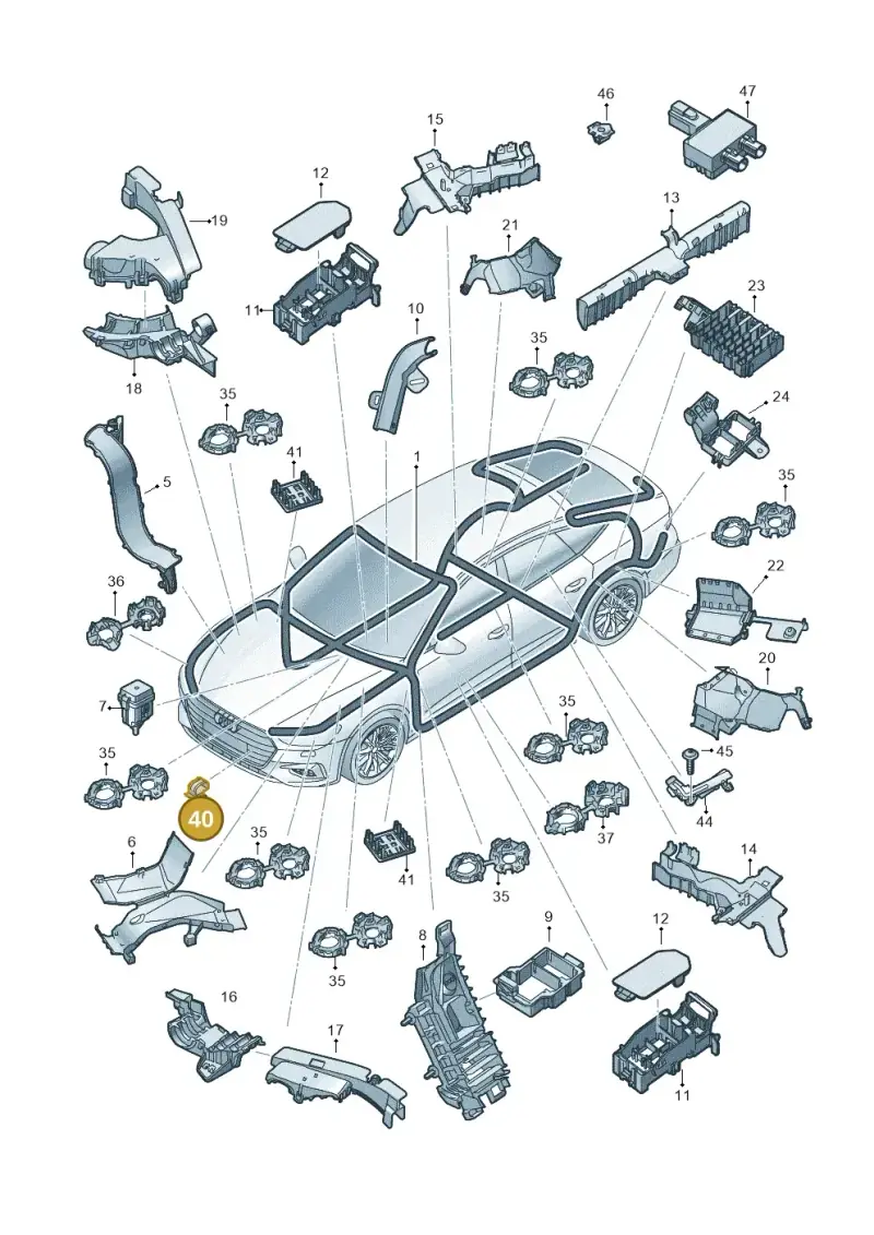 1H0971939 — Audi RS7 Sportback (2019-2025) diagram 435971800, position 40