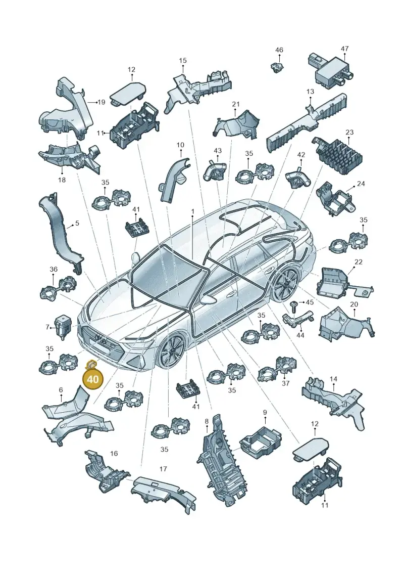 1H0971939 — Audi RS6 Avant (2019-2025) diagram 537971800, position 40