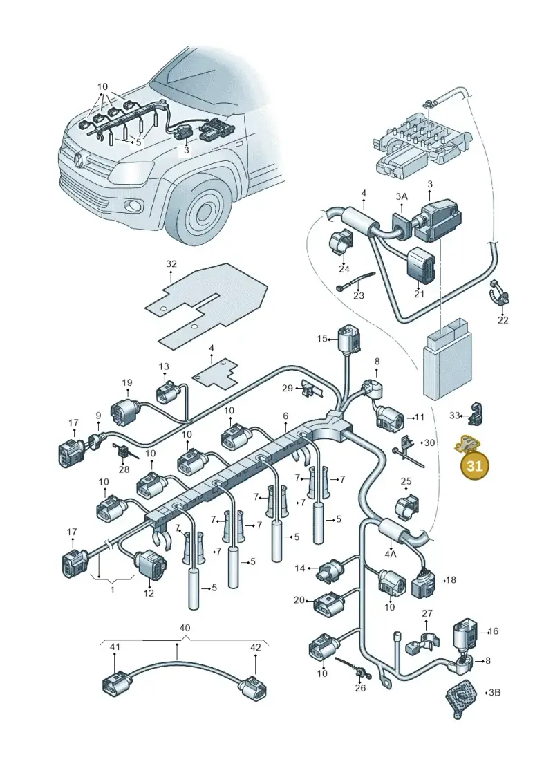 1H0971939 — Volkswagen Amarok twin cab (2012-2016) diagram 683971050, position 31