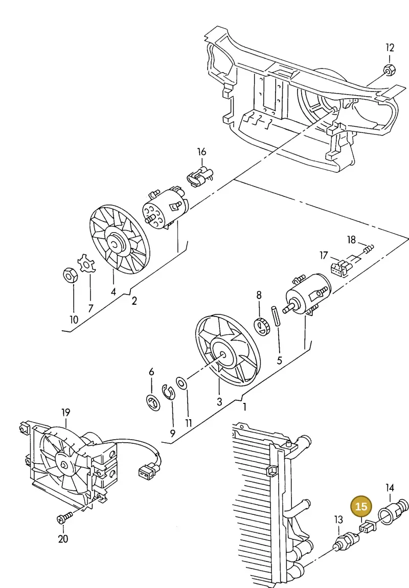 1H0973203 — Volkswagen GOLF CABRIO (2002-2002) diagram 121959500, position 15