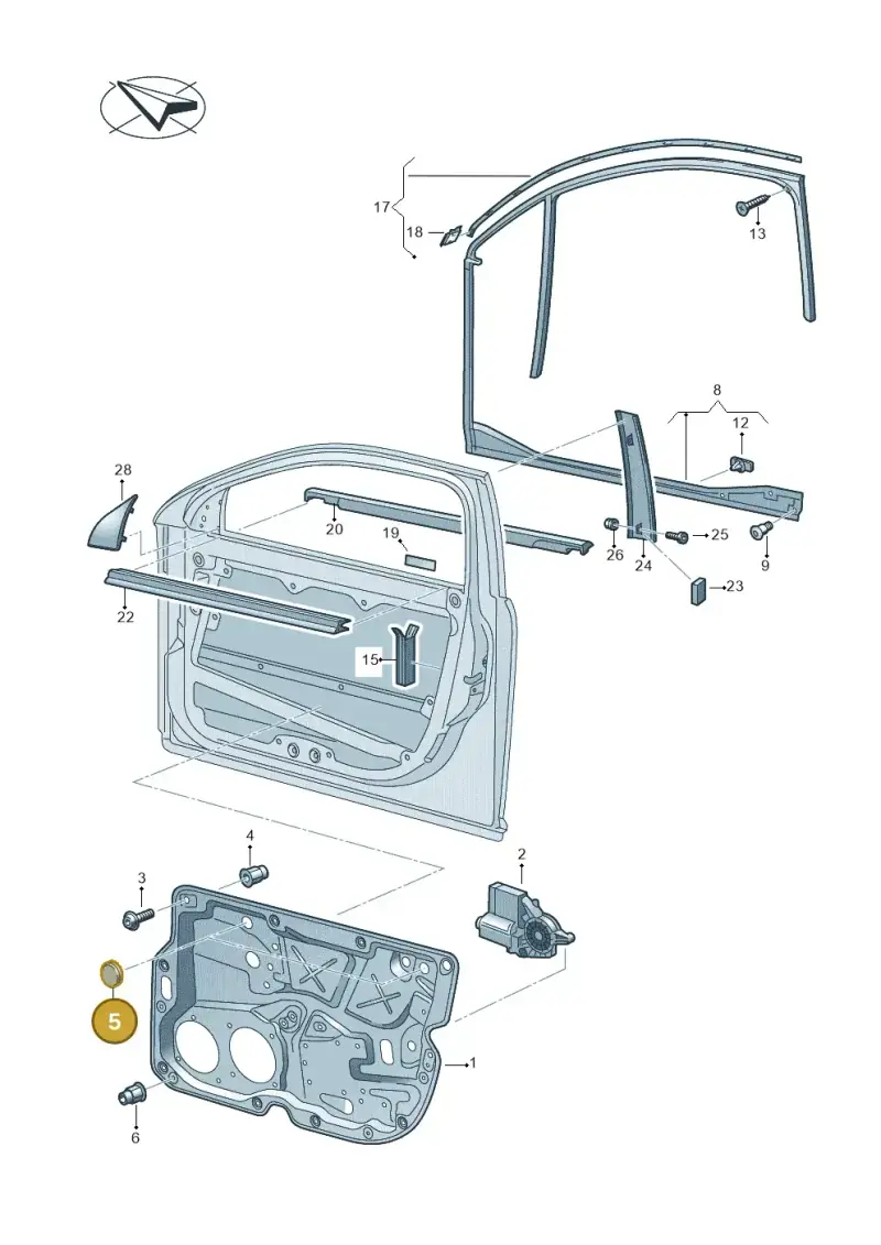 1H4971908A — Volkswagen Phaeton 4motion (2010-2016) diagram 258837600, position 5