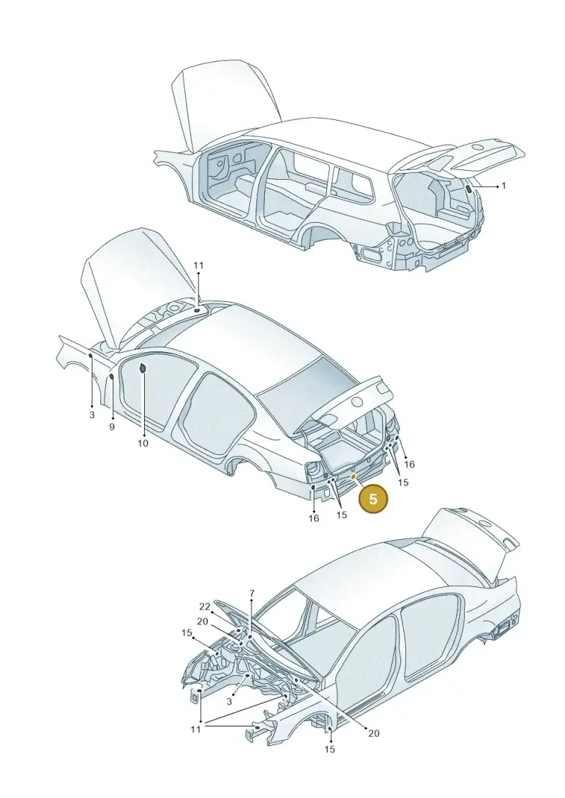 1H4971908A — Volkswagen Passat saloon (2010-2015) diagram 702803350, position 5
