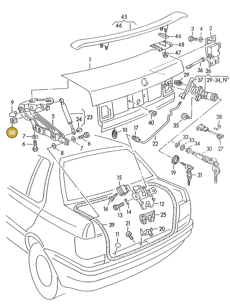 1H5827681B — Volkswagen GOLF VAR./VENTO (1996-1999) diagram 148827100, position 38