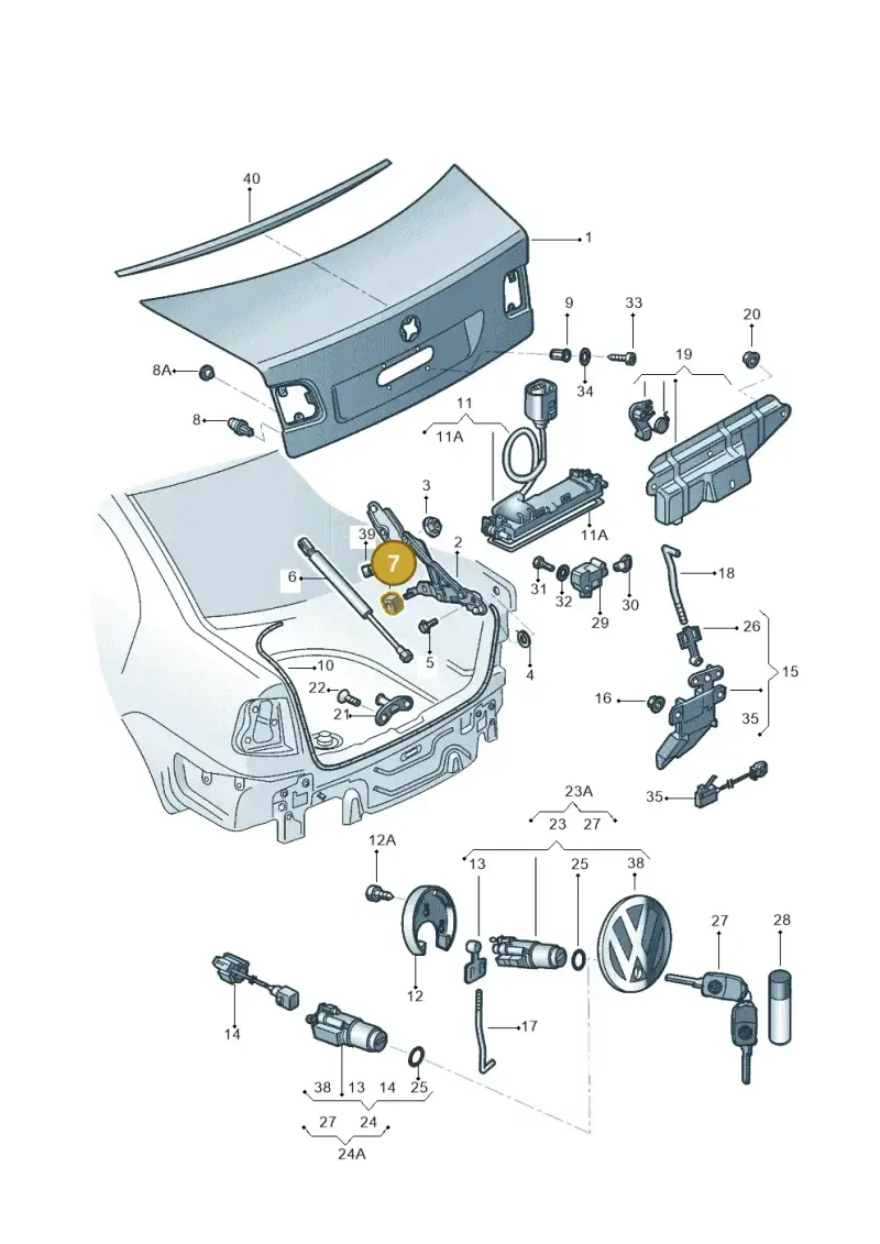 1H5827681B — Volkswagen Polo sedan (2011-2014) diagram 352827200, position 7
