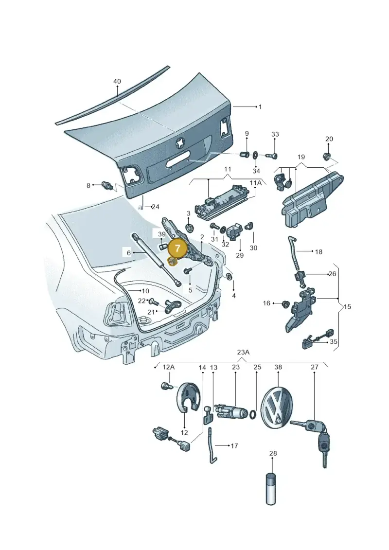 1H5827681B — Volkswagen Polo Vivo (2014-2017) diagram 784827300, position 7