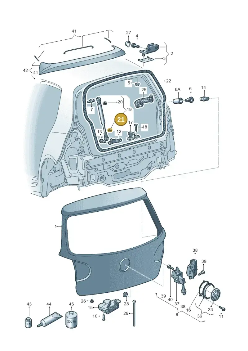 1H5827905 — Volkswagen Golf (2011-2013) diagram 649827100, position 21