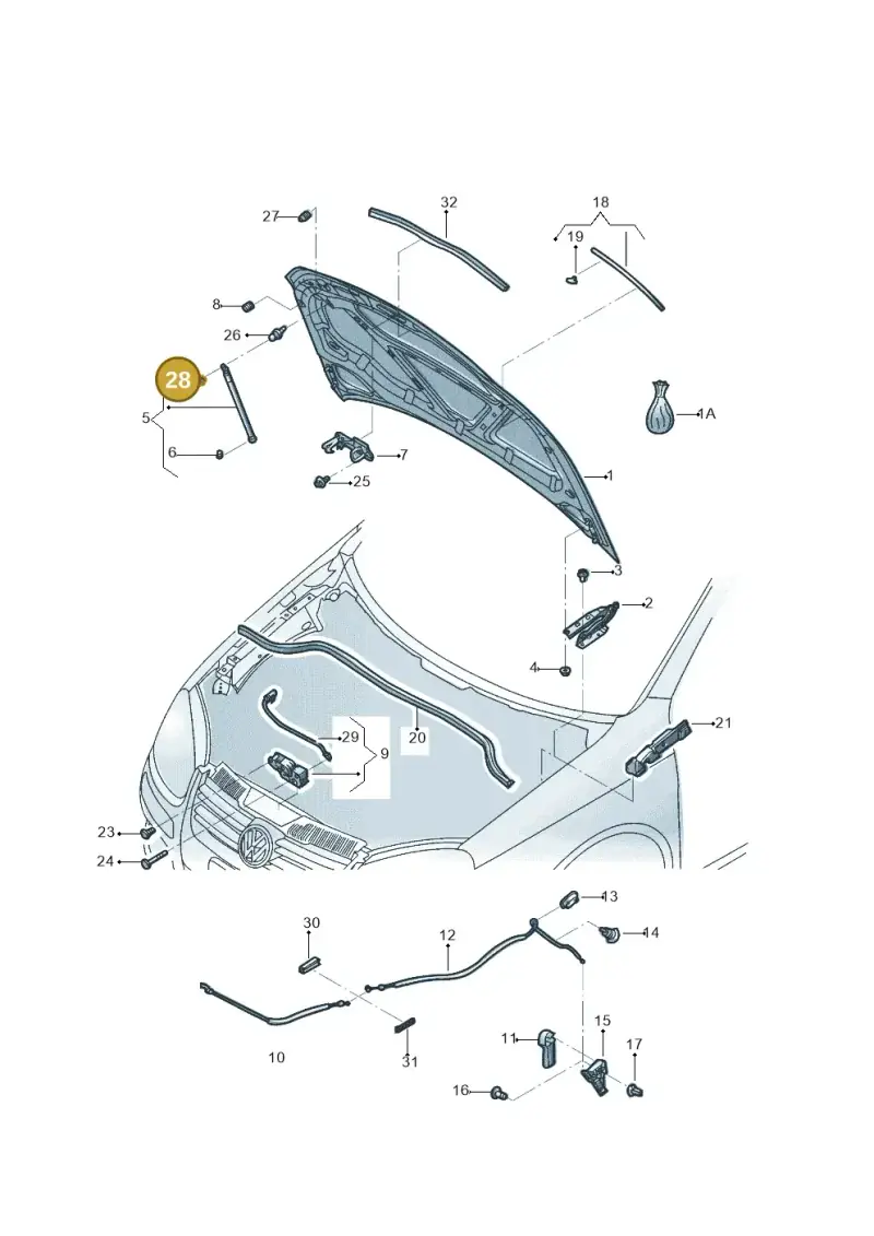 1H5827905 — Volkswagen Jetta variant (2009-2014) diagram 684823100, position 28