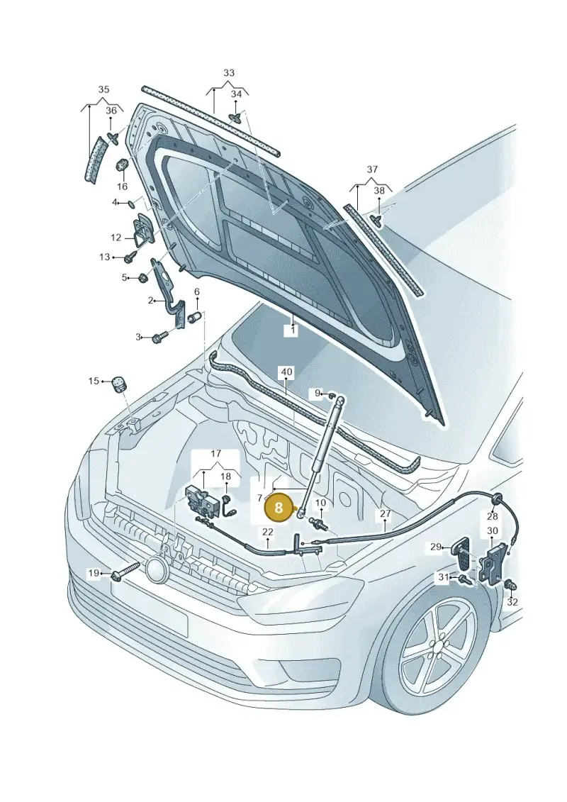 1H5827905 — Volkswagen Golf Sportsvan 1.6 (2014-2020) diagram 780823000, position 8