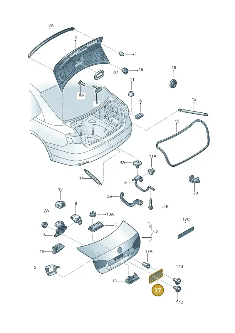 1H6943199 — Volkswagen Jetta 2.0 (2015-2015) diagram 692827200, position 17