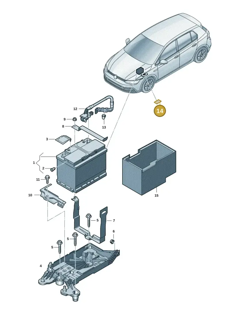 1J0010232C — Volkswagen Golf 2.0 BlueMotion (2019-2024) diagram 5h0915000, position 14