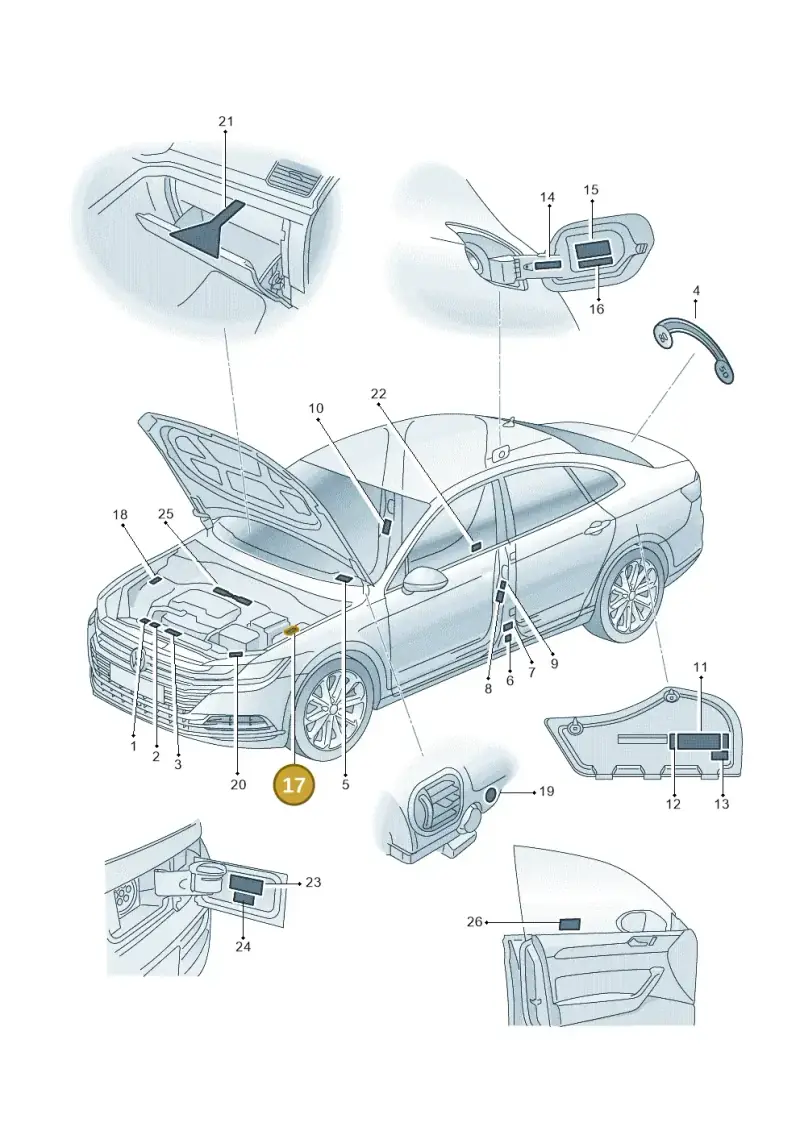 1J0010232C — Volkswagen Arteon (2017-2023) diagram 828010000, position 17