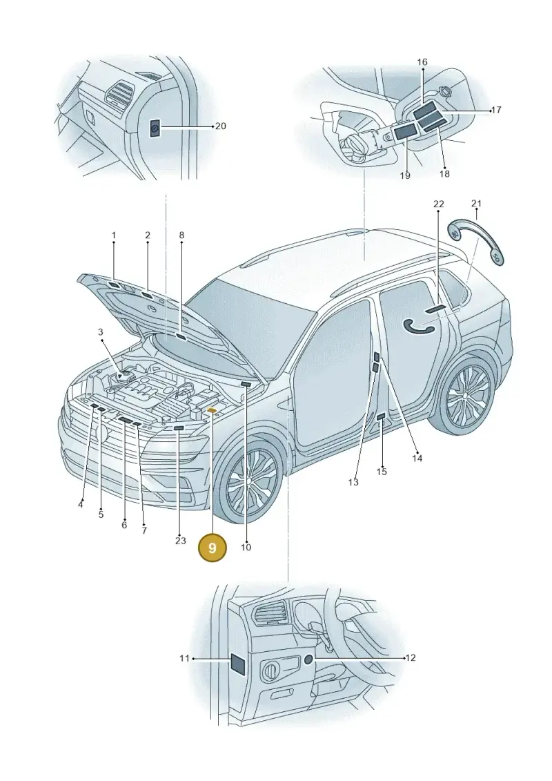 1J0010232C — Volkswagen Tiguan 2.0 4Motion (2016-2024) diagram 884010000, position 9