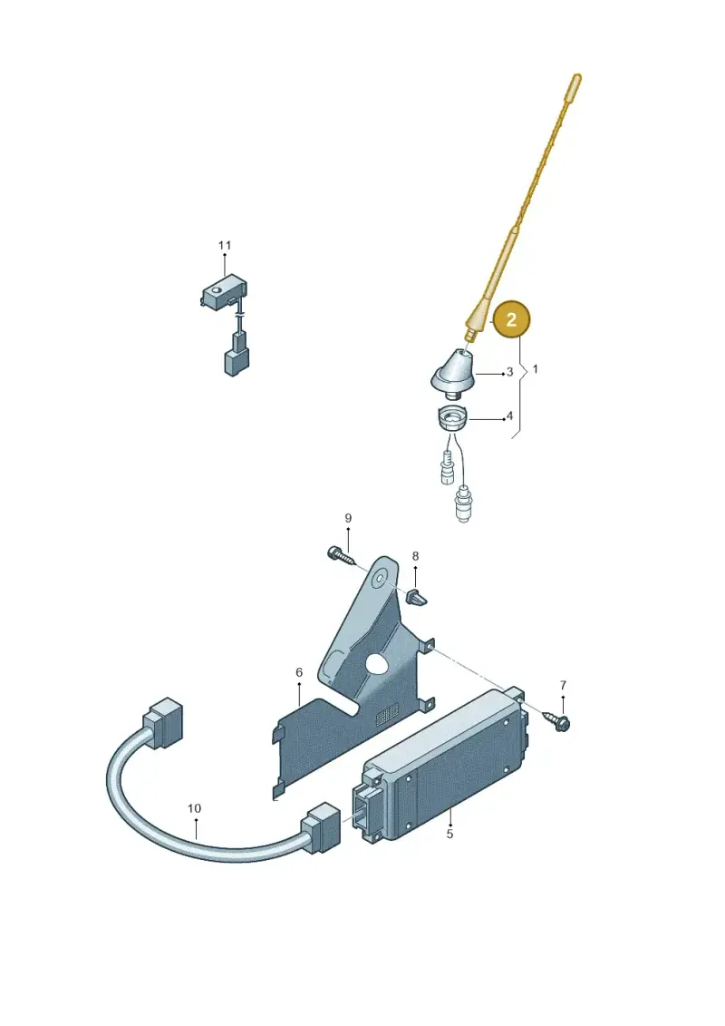 1J0035849B — Volkswagen Polo (2008-2009) diagram 253035500, position 2