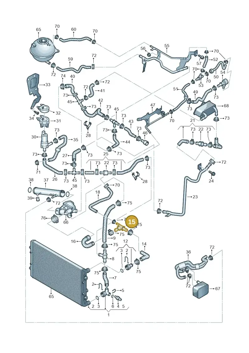 1J0121087B — Volkswagen EOS 2.0 (2008-2010) diagram 625121320, position 15