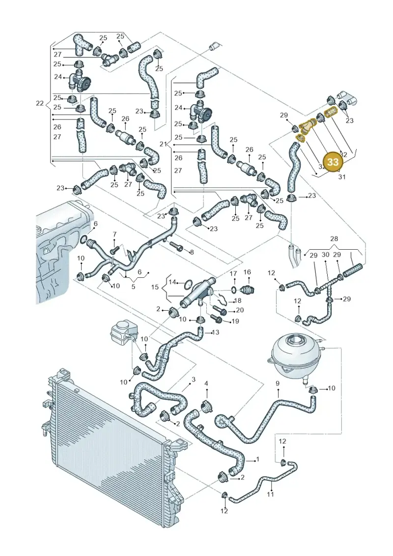 1J0121087D — Volkswagen Transp. caravelle (2008-2009) diagram 410121250, position 33
