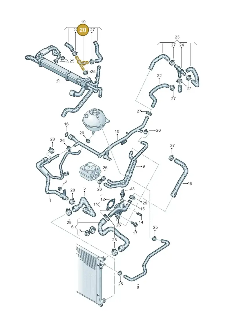 1J0121087D — Volkswagen TRANSPORTER (2003-2005) diagram 410121300, position 20