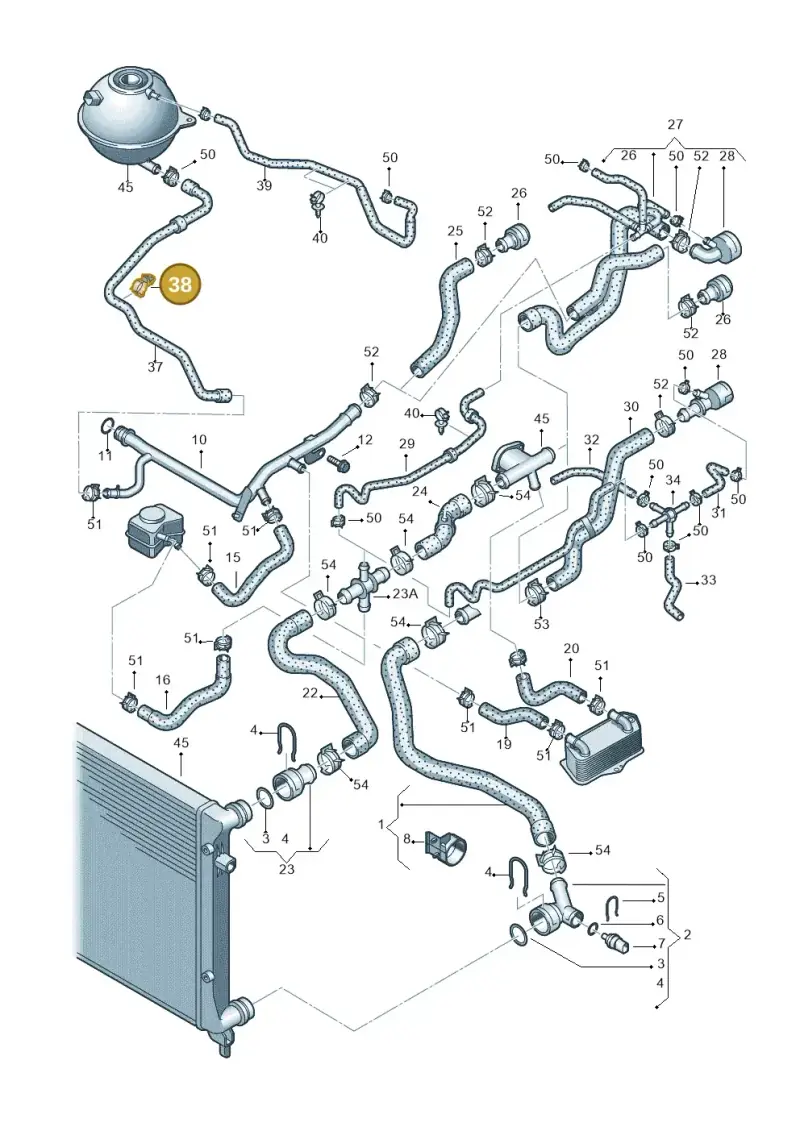 1J0121093AR — Volkswagen Golf estate (2009-2013) diagram 420121180, position 38