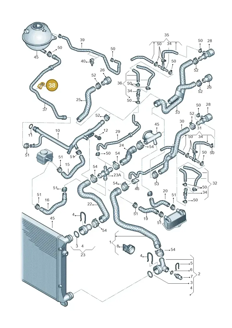 1J0121093AR — Volkswagen Passat estate (2008-2011) diagram 460121180, position 38
