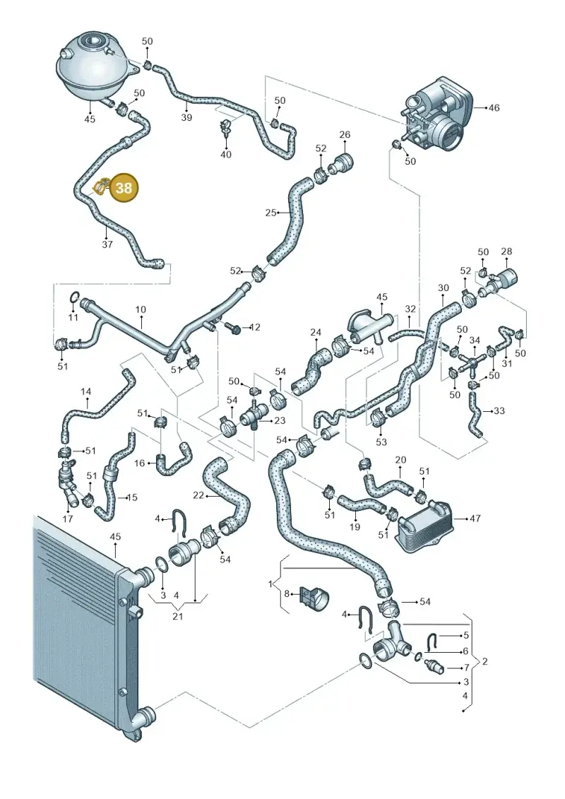 1J0121093AR — Volkswagen Jetta (2008-2011) diagram 625121180, position 38