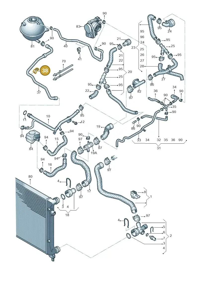 1J0121093AR — Volkswagen Caddy Maxi Kombi (2010-2015) diagram 690121210, position 38