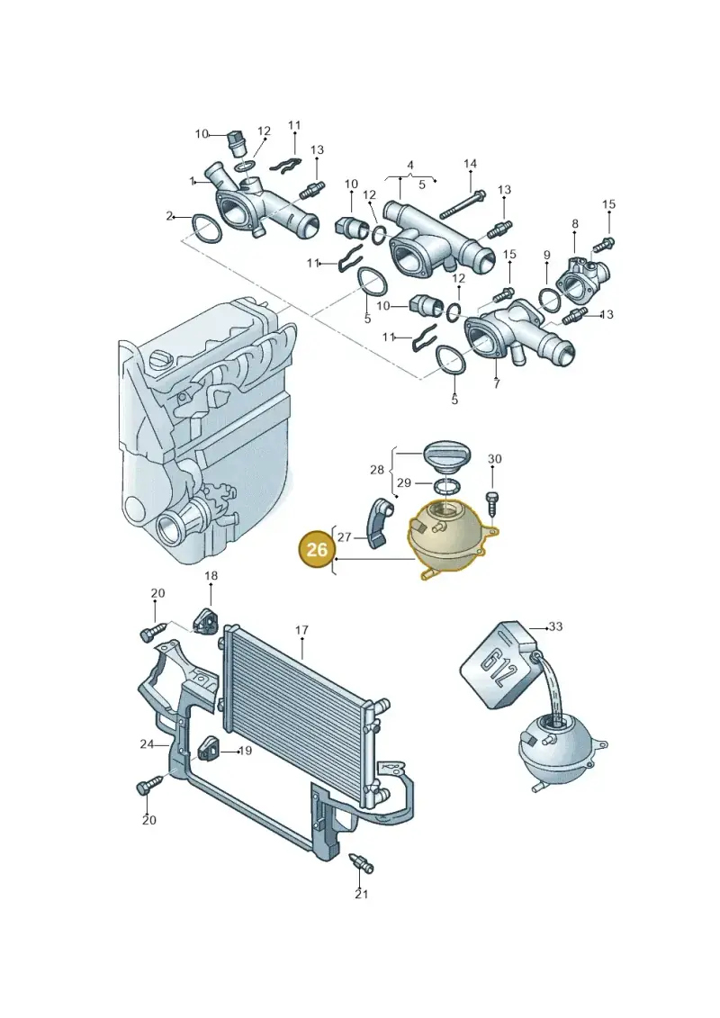 1J0121407F — Volkswagen Jetta              USA (2001-2005) diagram 270121750, position 26