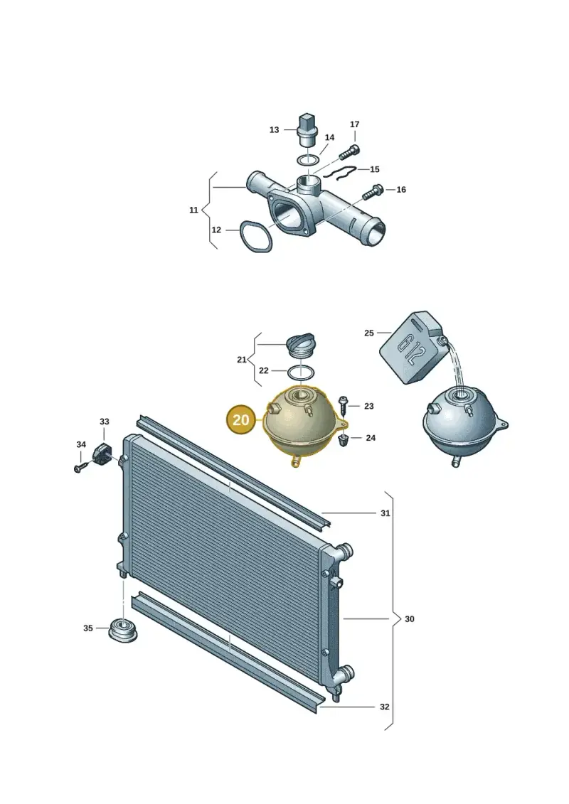 1J0121407F — Volkswagen New Beetle             06> (2005-) diagram 649121820, position 20