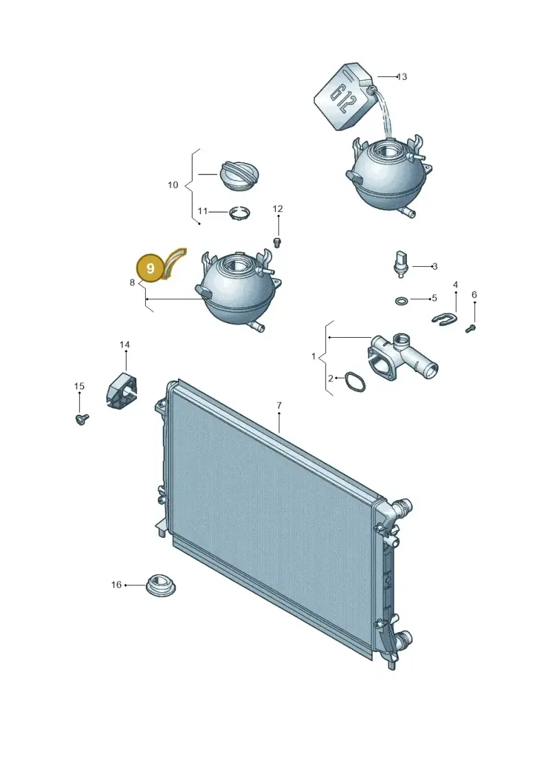 1J0121422 — Volkswagen Jetta 2.0 (2015-2015) diagram 692121800, position 9