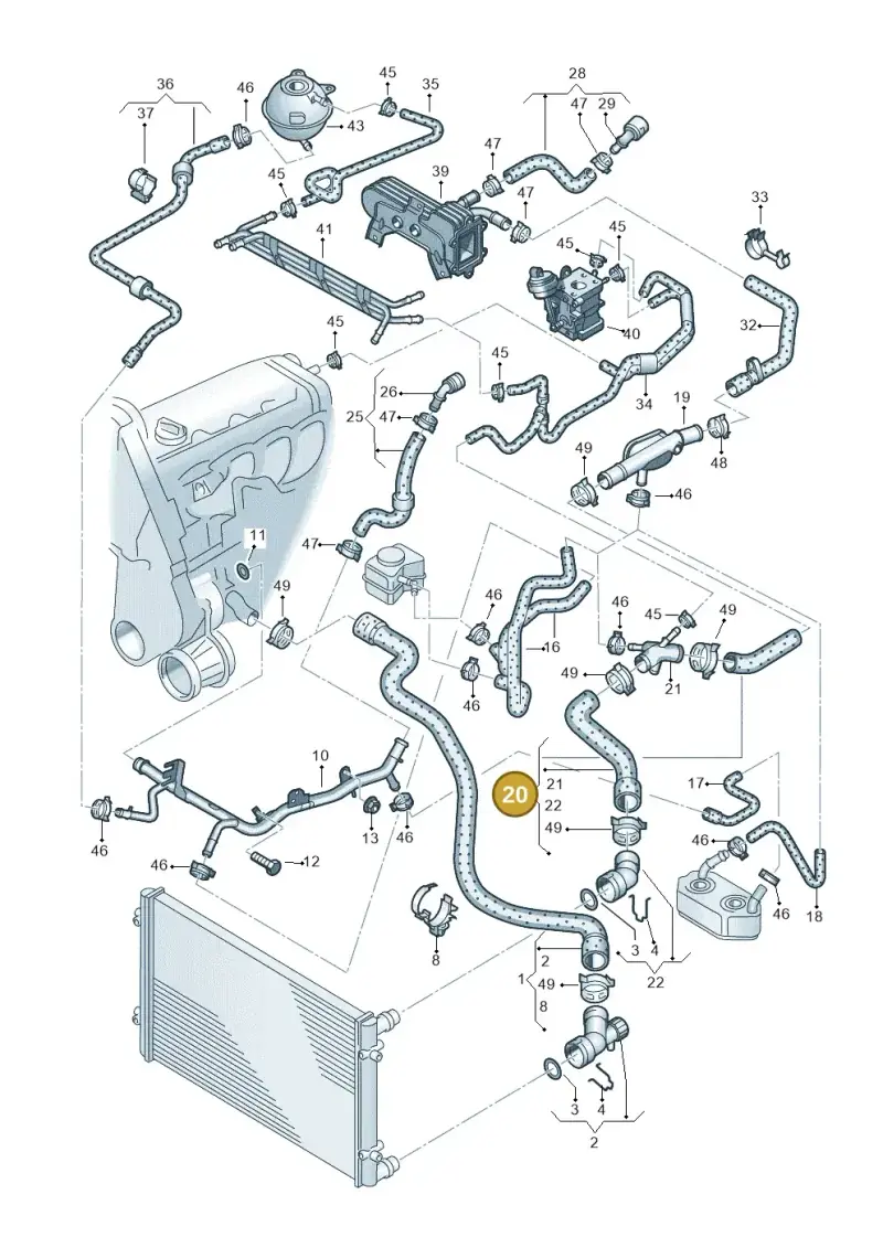 1J0122101A — Volkswagen New Beetle             06> (2005-) diagram 266121450, position 20
