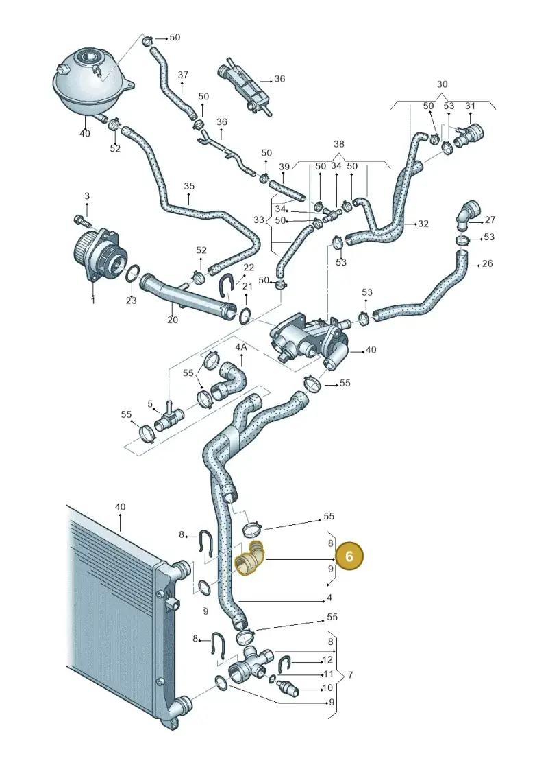 1J0122291 — Volkswagen Golf estate (2009-2013) diagram 420121120, position 6