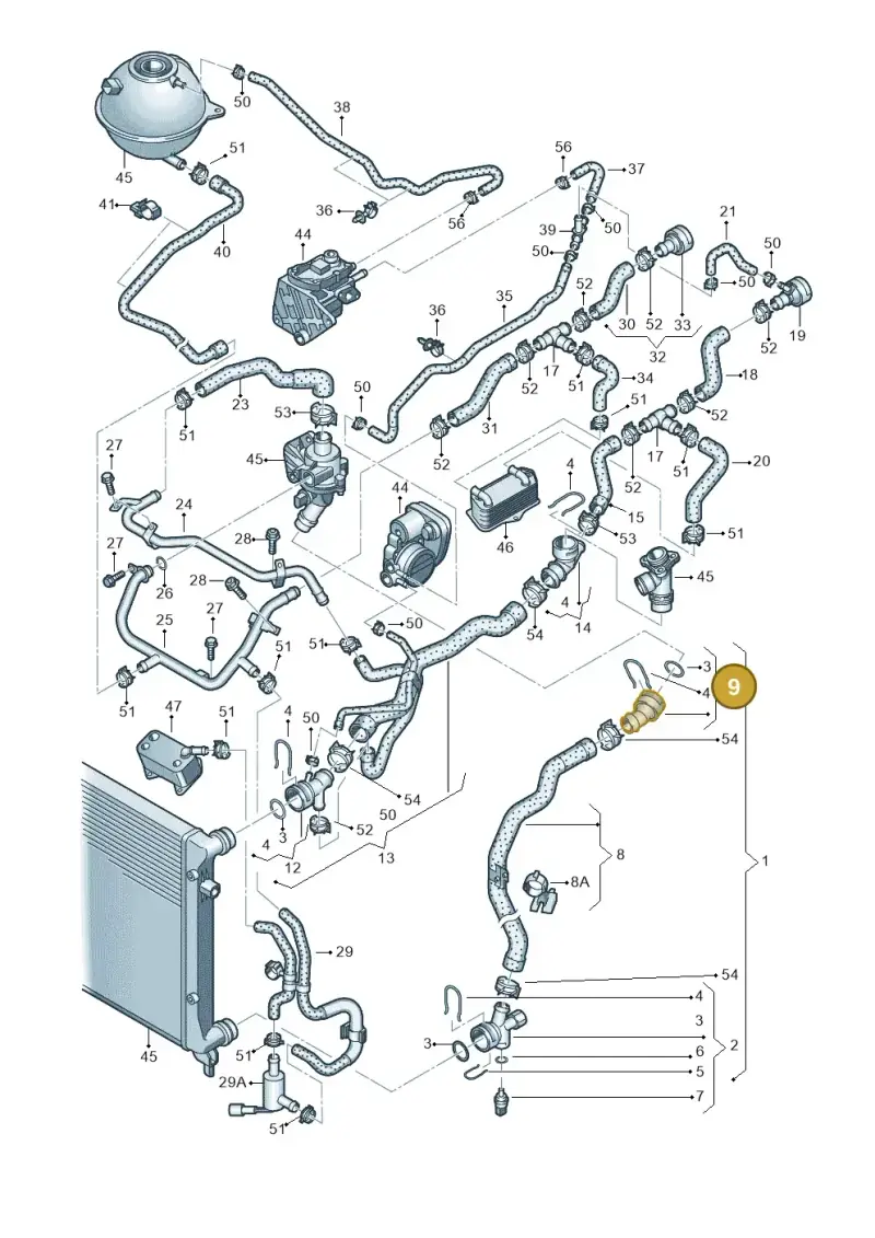 1J0122291 — Volkswagen Passat estate (2008-2011) diagram 420121250, position 9