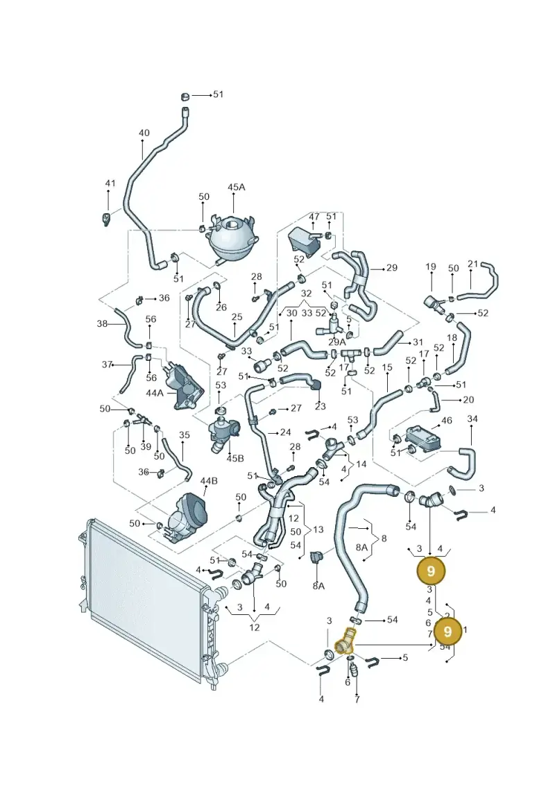 1J0122291 — Volkswagen JETTA                  06> (2005-) diagram 462121250, position 9