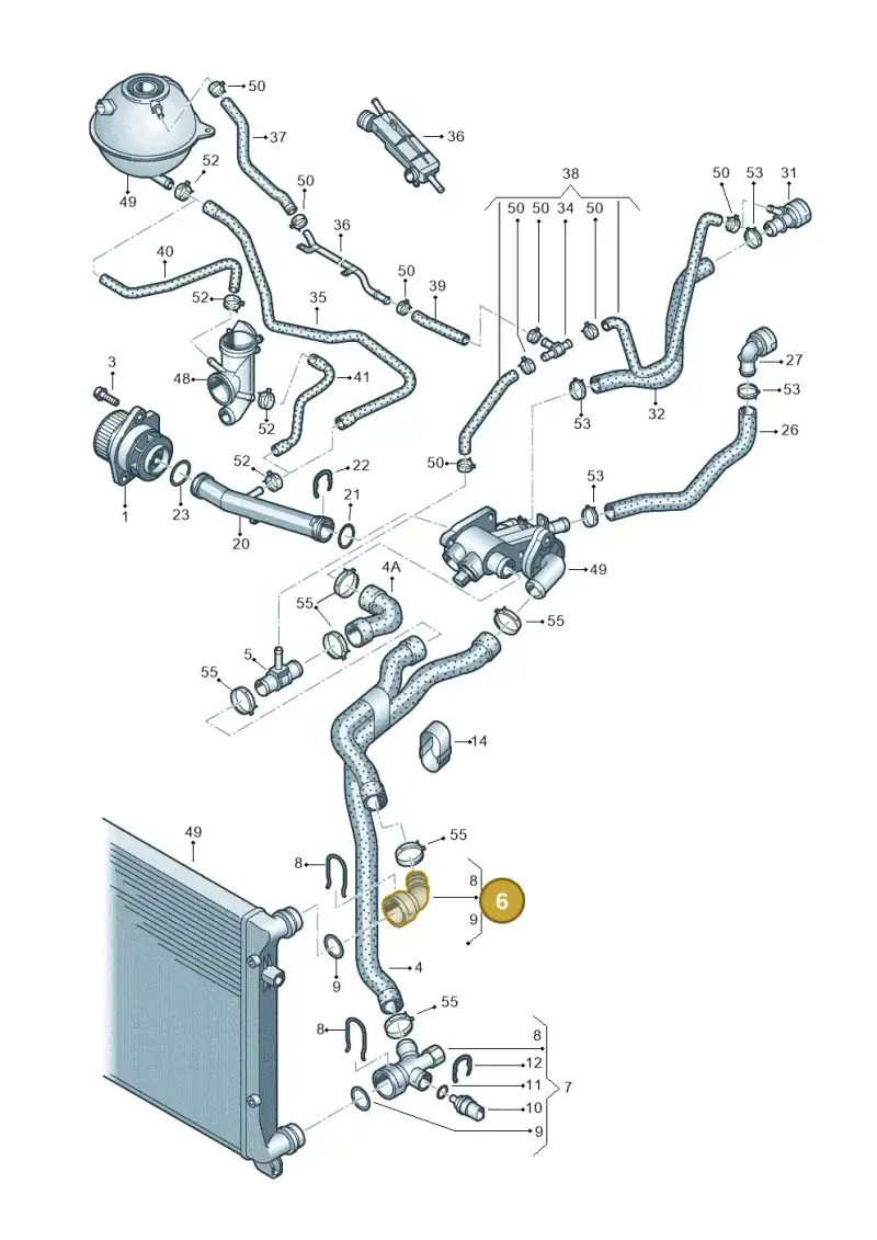 1J0122291 — Volkswagen Golf Plus (2011-2014) diagram 649121120, position 6