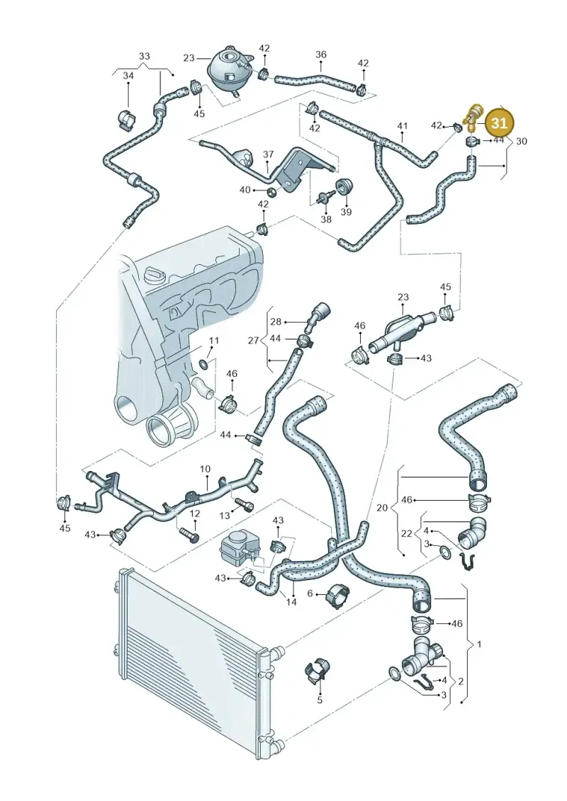 1J0122291B — Volkswagen New Beetle Cabrio. (2003-2005) diagram 269121430, position 31