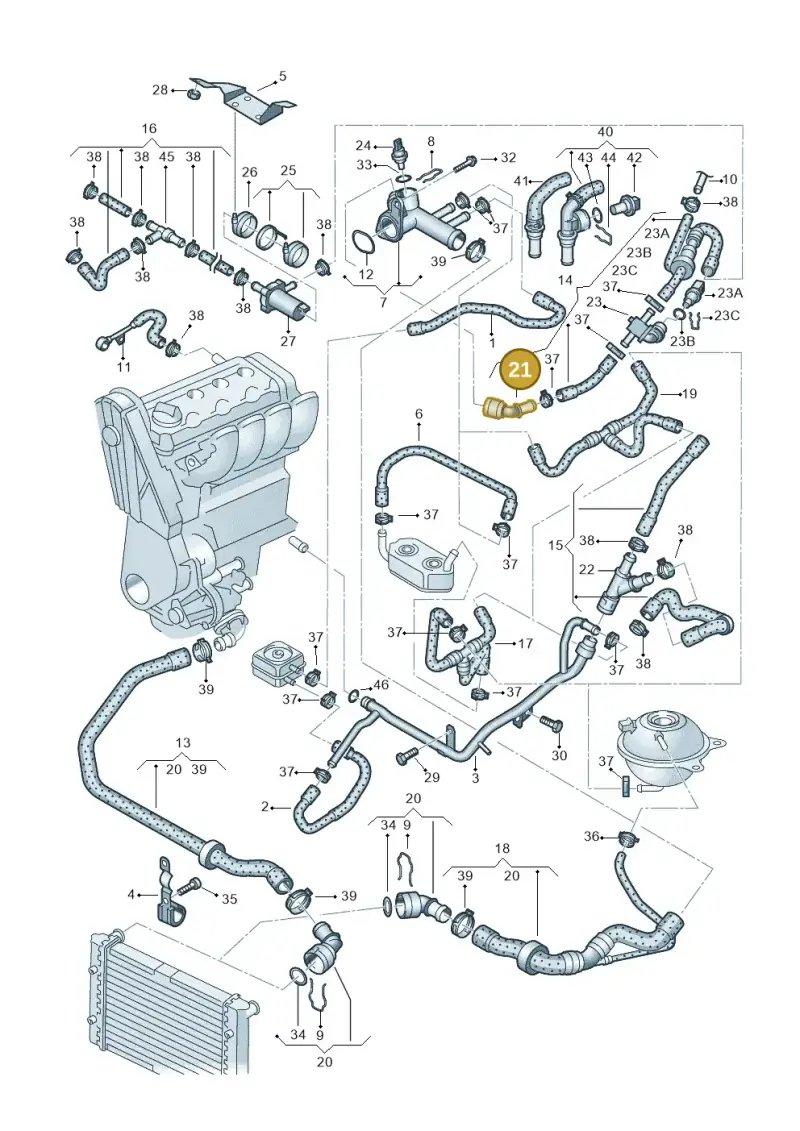 1J0122291D — Volkswagen Sharan (2008-2010) diagram 244121250, position 21