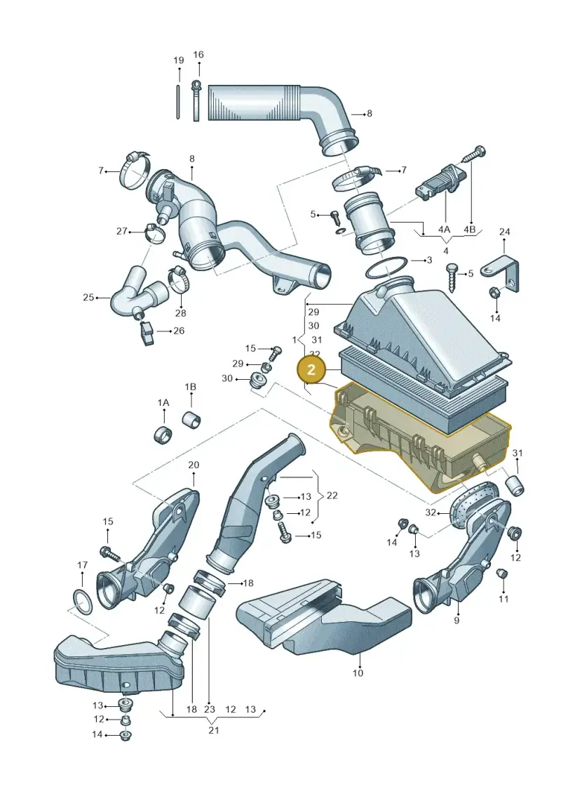 1J0129620 — Volkswagen New Beetle             06> (2005-) diagram 201129150, position 2