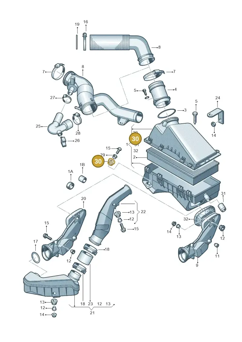 1J0129669 — Volkswagen New Beetle             06> (2005-) diagram 194129150, position 30