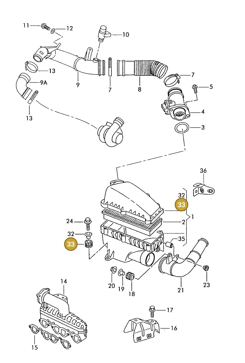 1J0129669 — Volkswagen POLO CLASSIC/VARIANT (1999-2001) diagram 238129250, position 33