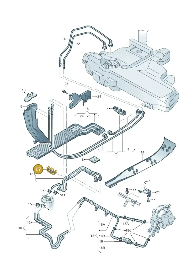 1J0130325 — Volkswagen Jetta/Wagon (2002-2006) diagram 405201260, position 17