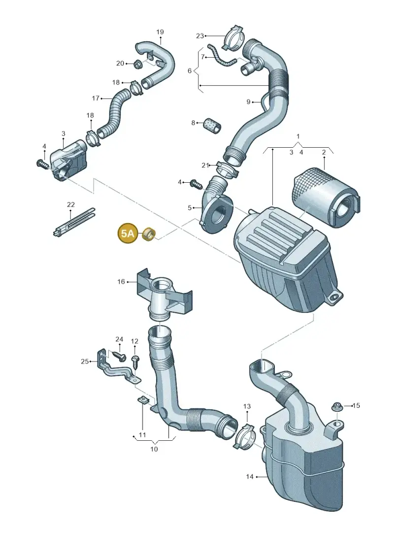 1J0131510 — Volkswagen Golf Plus (2011-2014) diagram 649129200, position 5A