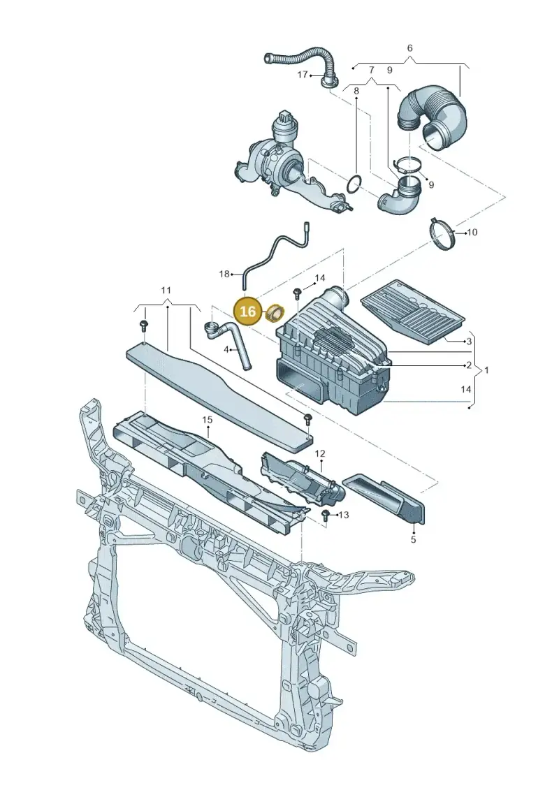 1J0131510 — Volkswagen Arteon (2017-2023) diagram 884129350, position 16