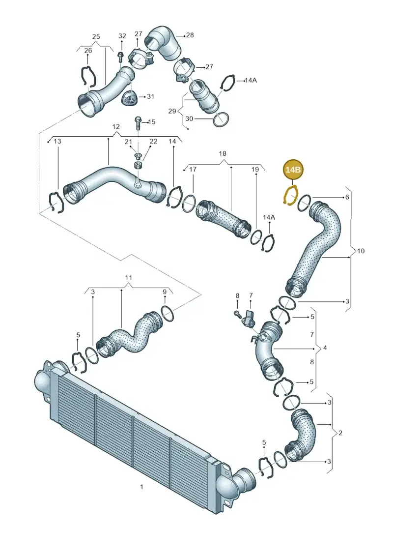 1J0145769C — Volkswagen Transp. caravelle (2008-2009) diagram 479145750, position 14B